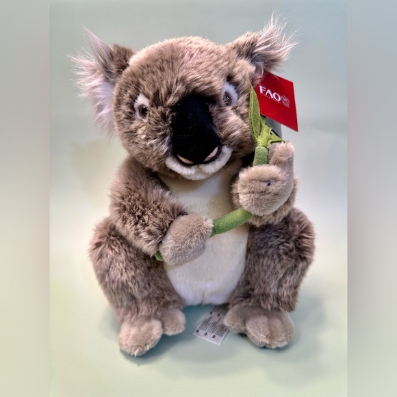 FAO Schwarz Cuddly Koala with Leaf - Picture 1 of 6